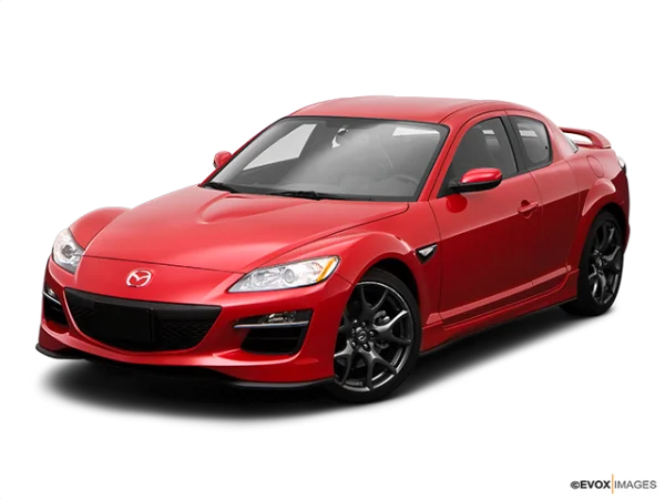 Red Mazda RX-8 Sports Car PNG Transparent Background