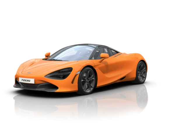 Orange McLaren 720S Supercar PNG with Reflection