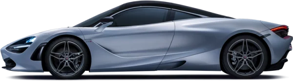 Silver McLaren 720S Supercar PNG Transparent Background