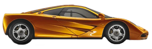 Orange McLaren F1 Sports Car PNG Transparent Background