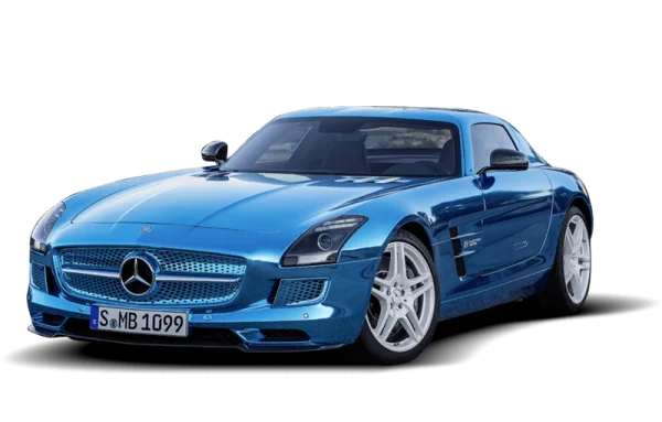Blue Mercedes-Benz SLS AMG Transparent PNG