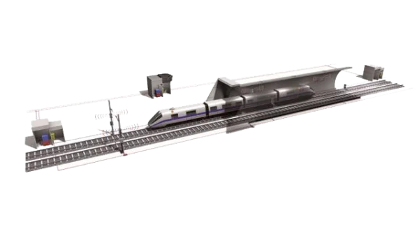 High-Speed Train Station System Diagram PNG