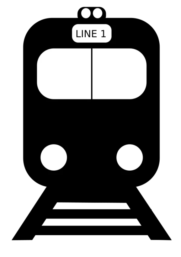 Minimalist Subway Car Icon PNG Transparent