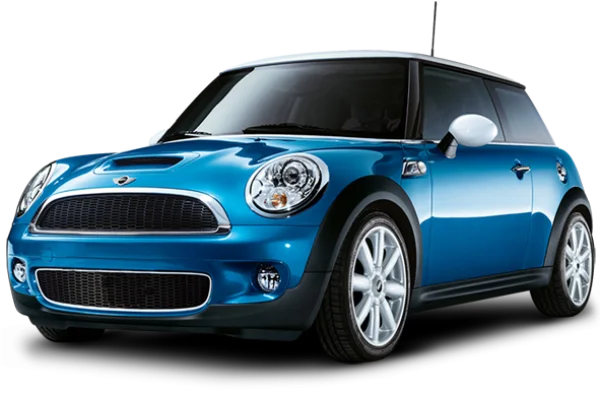 Blue Mini Cooper Car PNG Transparent Background