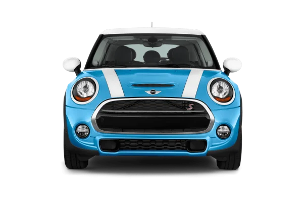 Blue Mini Cooper Car Front View PNG Transparent