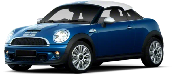 Blue Mini Cooper Coupe Car PNG Transparent