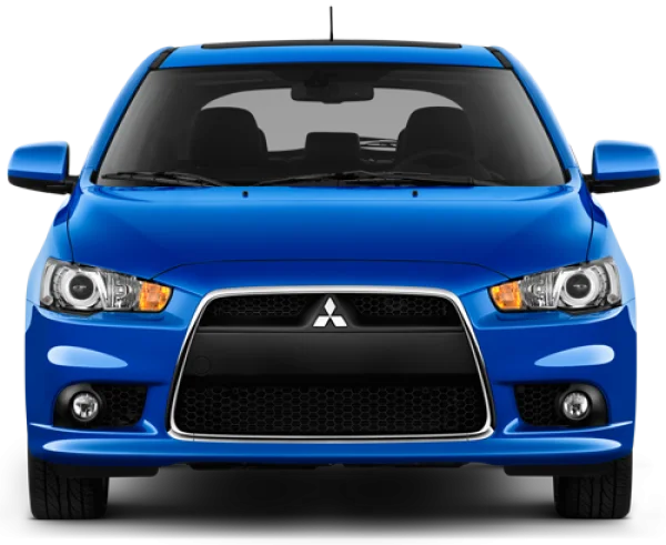 Blue Mitsubishi Lancer Car Front View PNG
