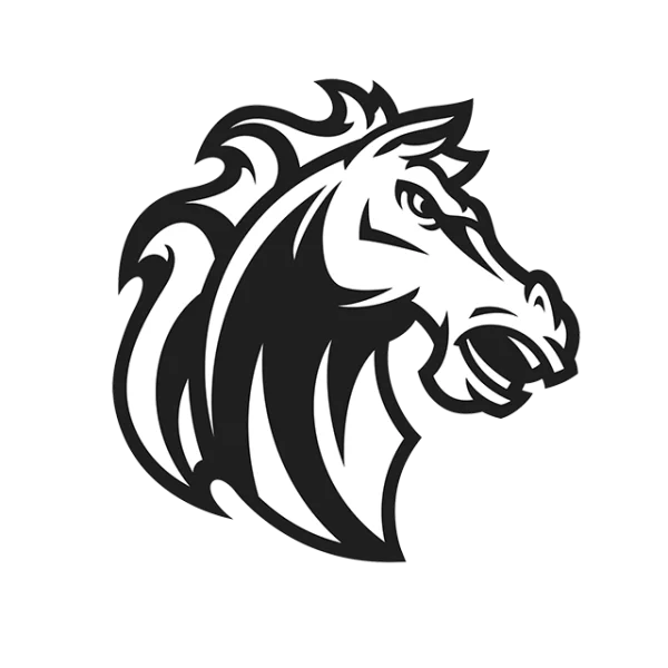 Strong Horse Head Logo PNG Transparent Background