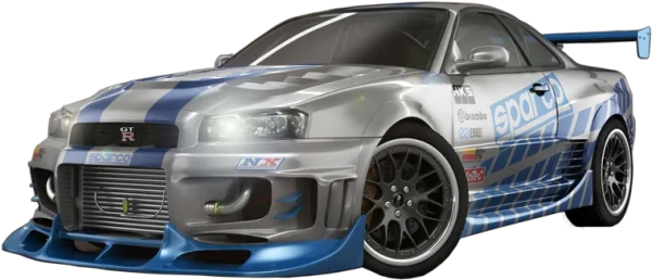 Nissan Skyline GT-R R34 Racing Car PNG