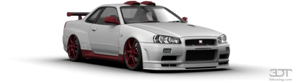 White Nissan Skyline R34 GTR Car PNG