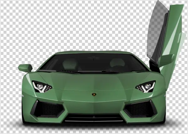 Green Lamborghini Aventador with Open Door PNG