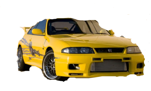 Yellow Nissan Skyline R33 GT-R Car PNG Transparent