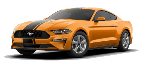 Orange Ford Mustang Sports Car PNG