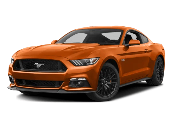 Orange Ford Mustang Sports Car PNG Transparent