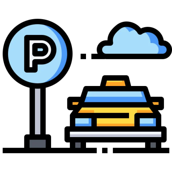 Taxi and Parking Sign Icon PNG Transparent