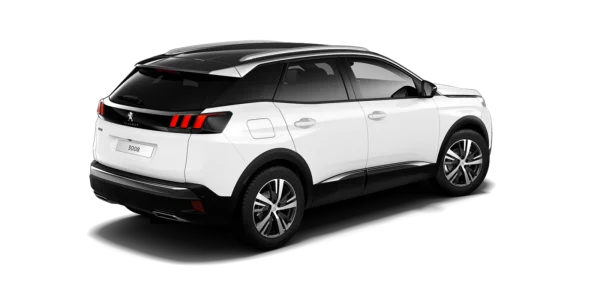 White Peugeot 3008 SUV Rear View PNG