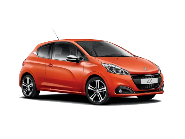 Orange Peugeot 208 Hatchback Car PNG
