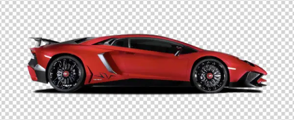 Red Lamborghini Aventador SV Side View PNG Transparent