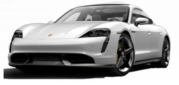 White Porsche Taycan PNG Transparent Background