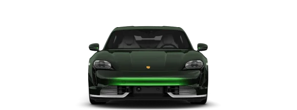 Dark Green Porsche Taycan Front View PNG