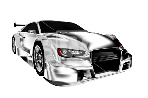 Silver Sports Car PNG Transparent Background