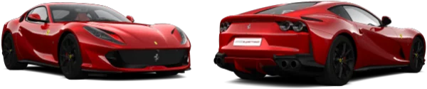 Red Ferrari 812 Superfast PNG Transparent Background