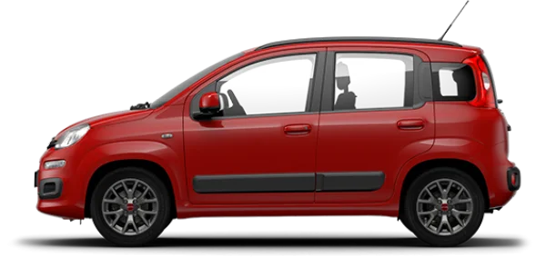 Red Fiat Panda Car PNG Transparent Background
