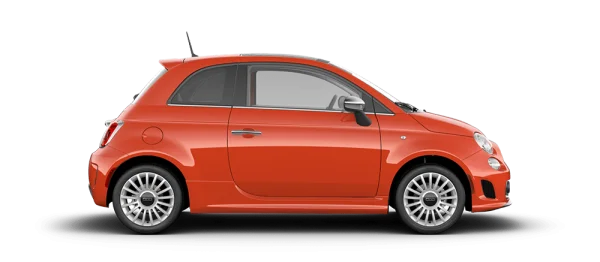 Red Fiat 500 Car PNG Transparent Background