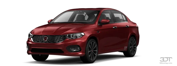 Red Fiat Tipo Sedan PNG Transparent Background