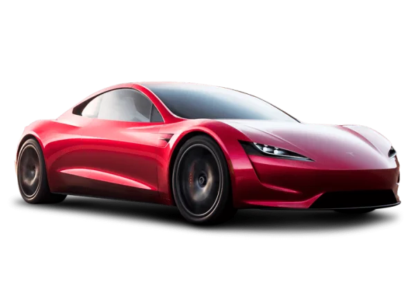 Red Tesla Roadster Sports Car PNG Transparent