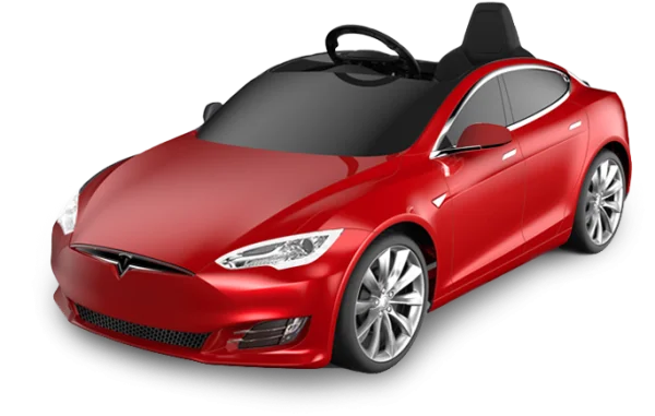 Red Tesla Model S Ride-On Car PNG Transparent Background