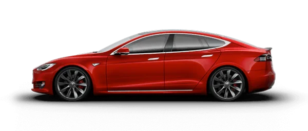 Red Tesla Model S PNG Transparent Background