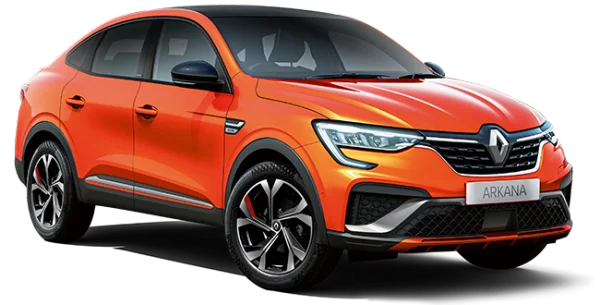 Orange Renault Arkana SUV Car PNG Transparent Background