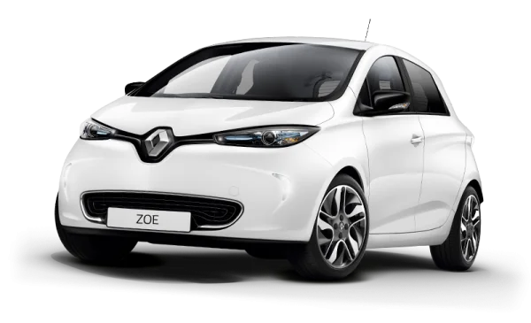 White Renault Zoe Electric Car PNG Transparent Background
