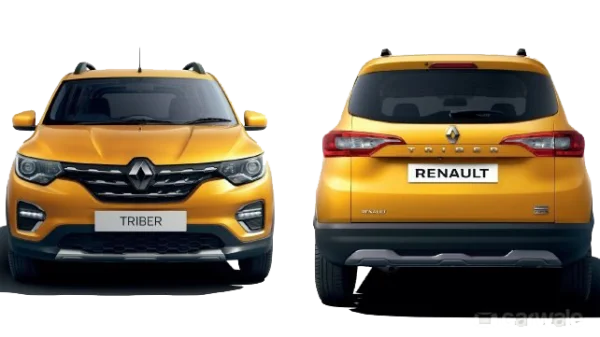 Yellow Renault Triber Car Front and Back View PNG
