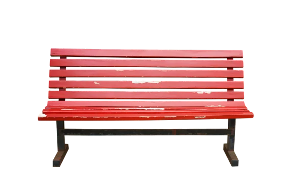 Red Park Bench PNG Transparent Background