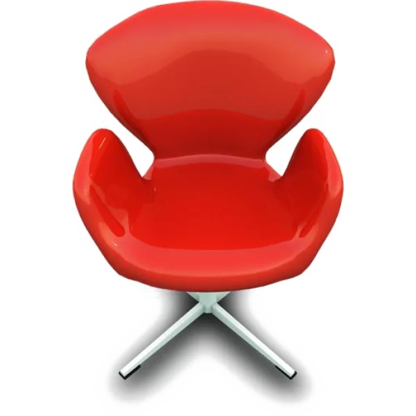 Red Glossy Modern Swivel Chair PNG Transparent Background