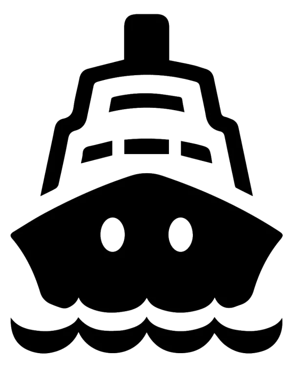 Cruise Ship Front View Outline PNG Transparent Background