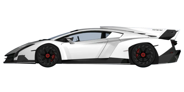 White Lamborghini Veneno Supercar PNG Transparent Background