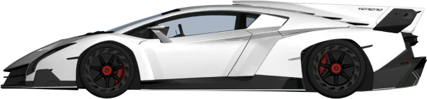 White Lamborghini Veneno PNG Transparent Background