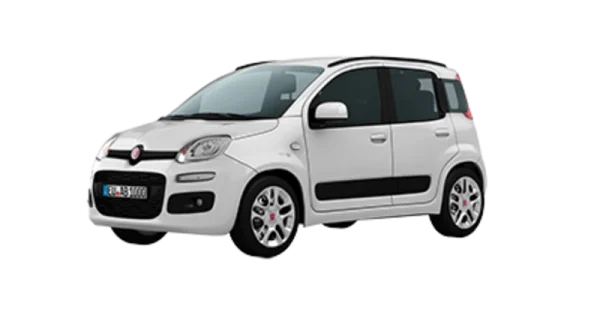 White Fiat Panda Car PNG Transparent Background
