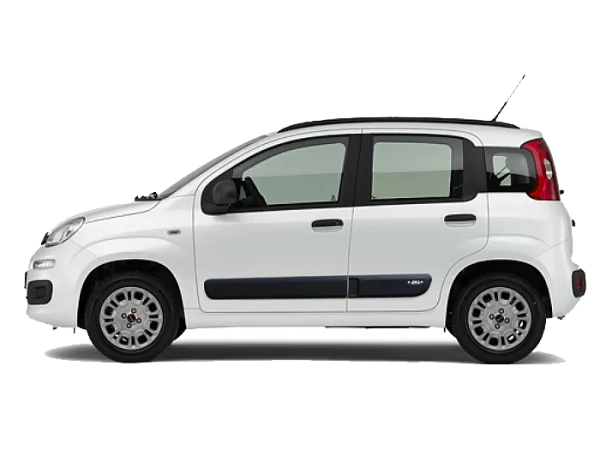 White Fiat Panda Car PNG Transparent Background