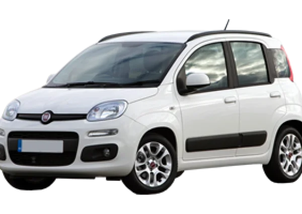 White Fiat Panda Car PNG Transparent Background