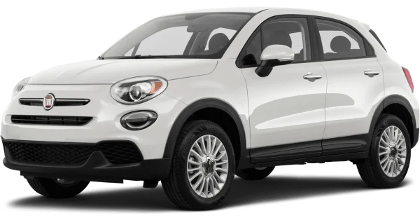 White Fiat 500X Car PNG Transparent Background