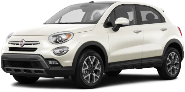 White Fiat 500X Car PNG Transparent Background
