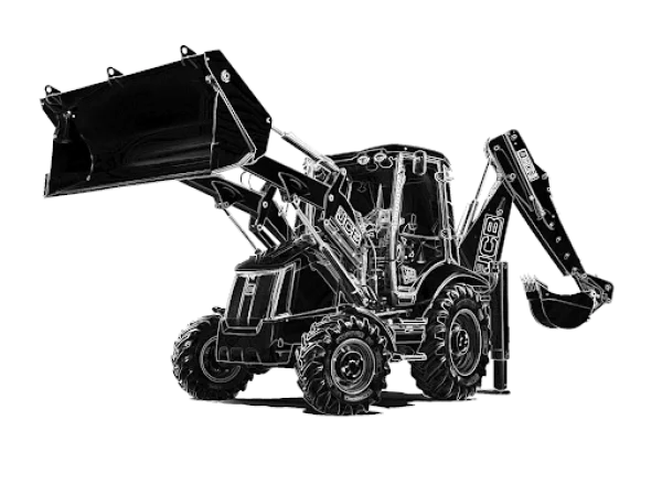 JCB Backhoe Loader PNG Transparent Background