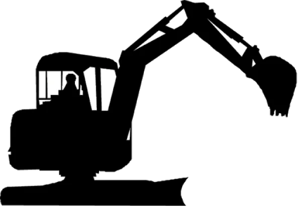 Excavator Silhouette PNG Transparent Background