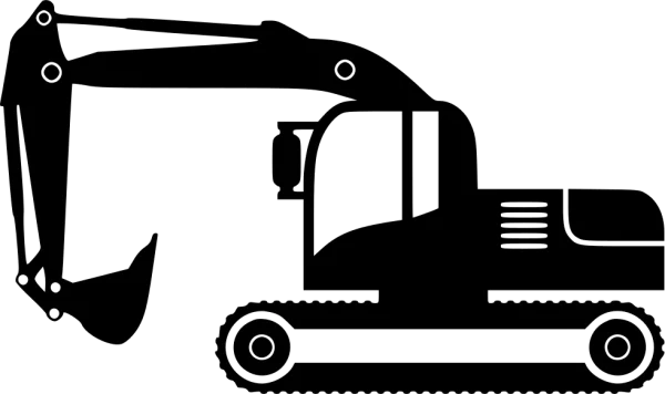 Excavator Silhouette PNG Transparent