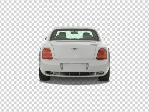 White Bentley Car Rear View PNG Transparent Background
