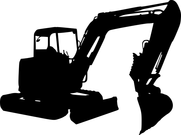Excavator Silhouette PNG Transparent Background